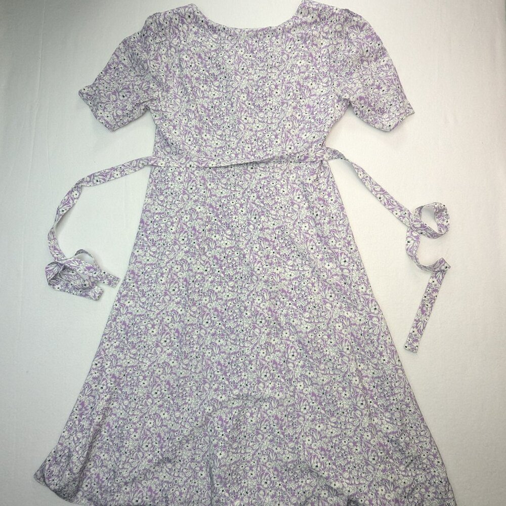 J. Peterman Women's Silk Midi Dress Size Large Floral 100% Silk - Picture 3 of 9